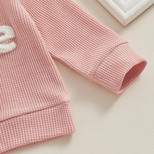 Vista 3 de LAGKIYOJ Conjunto de ropa de punto de manga larga para bebé, niña, niño, otoño e invierno