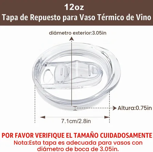 Vista 3 de Tapas de repuesto para vaso de vino de 12 onzas, diámetro interior de 2.8 x 2.8 pulgadas, paquete de 2 fundas deslizantes de silicona a prueba