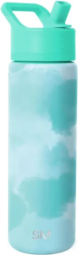 Vista 75 de Simple Modern botella de agua con tapa con pajita, termo de acero inoxidable con aislamiento al vacío, reutilizable, sin BPA, sin fugas