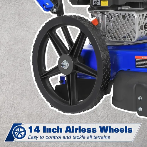 Vista 5 de BILT HARD Cortadora de malas hierbas de empuje, cortacésped de 170cc de 4 ciclos a gas, diámetro de corte de 22 pulgadas, comedor de malas hierbas a
