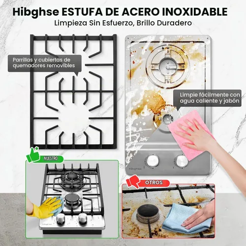 Vista 6 de Estufa de gas integrada de 12 pulgadas para caravanas, cocina al aire libre