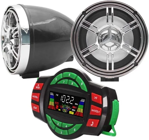 Vista 9 de XYC Amplificador Bluetooth de 12 V UTV ATV Sistema de sonido Altavoces manos libres FM Sistema de audio USB Estéreo de 3.5 pulgadas Altavoces de 12