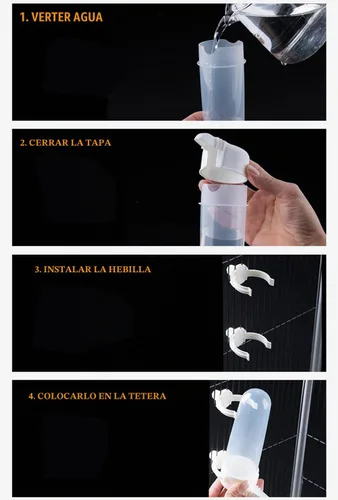Vista 5 de Pet Bird Waterer – Comedero automático de agua de loros de 8.45 onzas líquidas, dispensador de jaula de pájaros suspendido para periquitos
