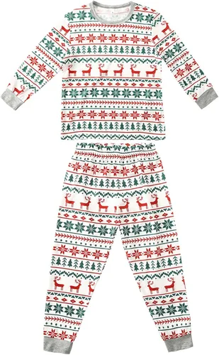 Vista 5 de VUNFUPO Pijamas de Navidad para la familia 2023, trajes familiares a juego de Navidad de manga larga pijamas familiares a juego
