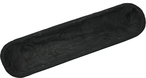 Vista 5 de Creative Co-Op Cuenco decorativo de madera de paulownia, color negro