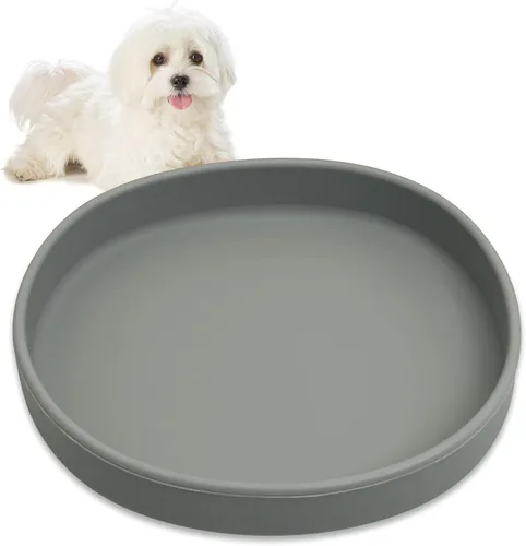 Vista 17 de BNOSDM Plato de Comida de Silicona para Perros, Cuenco Poco Profundo para Perros, Plato Plano para Gatos, 1 Paquete, Platos Pequeños para Cachorros