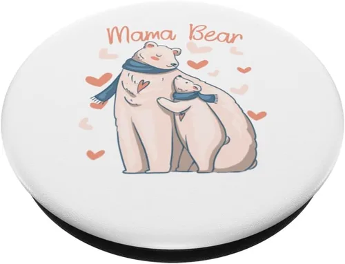 Vista 2 de Mama Bear - PopSockets intercambiables para el día de la madre, para embarazo, oso polar para niños