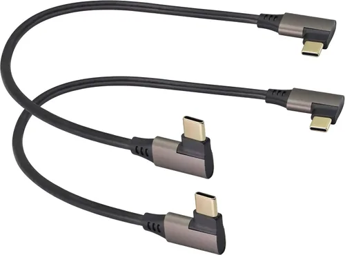 Vista 11 de Cable USB 3.1 tipo C de 90 grados en ángulo derecho e izquierdo 3.1 USB tipo C macho 4K a 60Hz Gen 2 Cable de extensión compatible con carga, datos