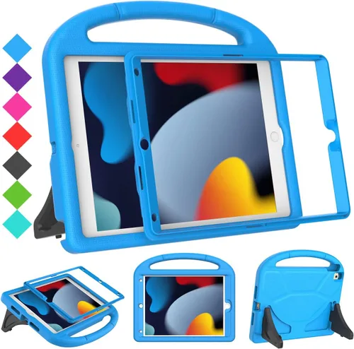 Vista 14 de SUPLIK Funda para niños para iPad de 9ª/8ª/7ª generación - 10.2 pulgadas 2021/2020/2019 Funda con protector de pantalla integrado, asa resistente a