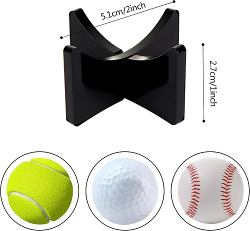 Vista 2 de Yes!Fresh Soportes de béisbol acrílicos para exhibición de recuerdos de bola, exhibición de softbol, estante de exhibición de tenis
