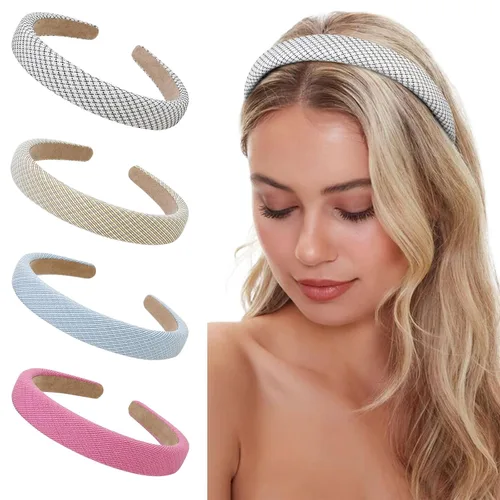 Vista 8 de WOVOWOVO Diademas de cuero para mujer, 1 pulgada, antideslizantes, suaves, de poliuretano, para mujer, de moda, lindas diademas de belleza