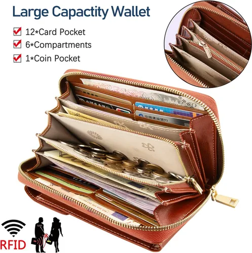 Vista 4 de HUANLANG Bolsos cruzados pequeños para teléfono celular de cuero para mujer