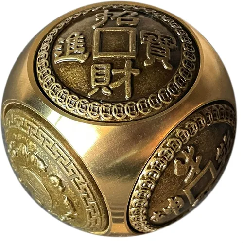 Vista 9 de Rana de dinero Feng Shui de latón de tres patas, riqueza tradicional, estatua de sapo de dinero con juego de 5 monedas de buena suerte, monedas