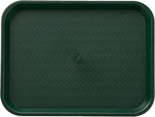 Vista 10 de Restaurantware Bandejas de comida rápida, paquete de 10 bandejas de plástico para cafetería, de 10 x 14 pulgadas, rectangulares verdes, aptas