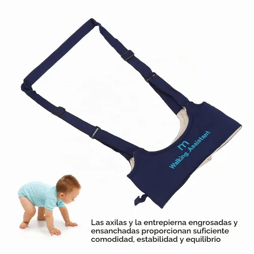 Vista 4 de Arnés para caminar para bebé, ajustable, cómodo, transpirable, antipérdida, para caminar, con alas para caminar, asistencia, cinturón de aprendizaje