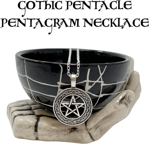 Vista 7 de Collar de estrella de protección celta, sanación mágica, amuleto de bruja pagana, pentagrama, pentagrama, joyería para mujer