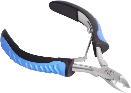 Vista 7 de IVON - Cortadora de cutículas profesional, cortador de cutículas antideslizante de acero inoxidable, pinza azul