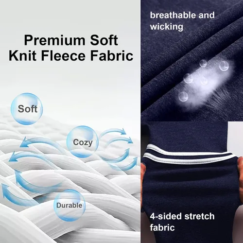 Vista 4 de Chrisuno Sudadera con capucha de forro polar suave para hombre, sudadera con capucha y cremallera