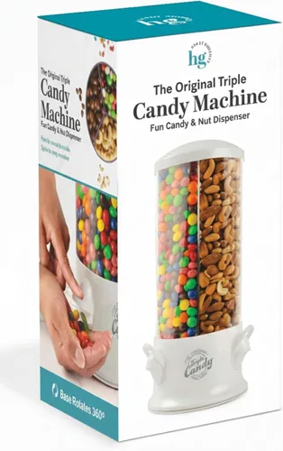 Vista 3 de Handy Gourmet Original Triple Candy Machine-Fun Candy & Nut Dispenser-Nuevo y mejorado (crema de almendras), estándar (JB8450AL)