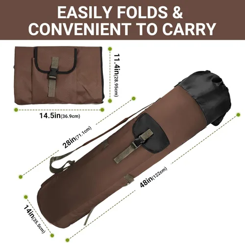Vista 4 de FOUUAAOOU Bolsa para caña de pescar, bolsa para caña de pescar con tela Oxford plegable duradera, equipo de pesca portátil para hombres, regalos