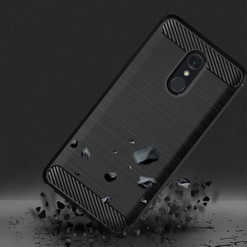 Vista 3 de Asuwish Funda para LG Stylo 4 con protector de pantalla de vidrio templado y accesorios para celular, funda delgada y suave de goma de silicona Negro