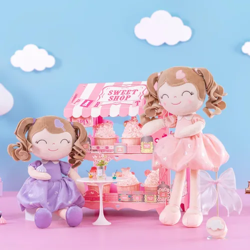 Vista 7 de Gloveleya Muñeca bebé niña regalos juguetes de peluche rizados para niñas de 2 a 4 años juguetes de amor para niños pequeños rosa B2rosa
