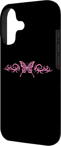 Vista 2 de Pink Butterfly Tattoo Harajuku Grunge Egirl y2k Aesthetic Case for iPhone 17