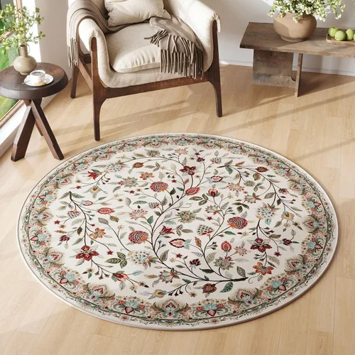 Vista 26 de Rugcomf Alfombra vintage de cachemira de 2 pies 7 x 8 pies, lavable a máquina, antideslizante, alfombra floral de pelo bajo para cocina, lavandería
