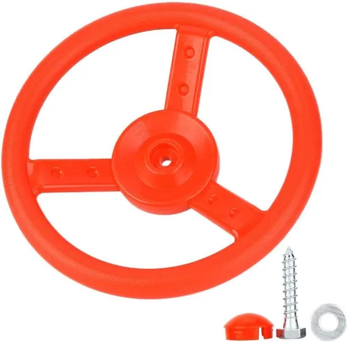 Vista 2 de VGEBY 1 Volante Swingset, plástico al aire libre de los niños del volante del accesorio del patio de juegos Swing Set (rojo) 0