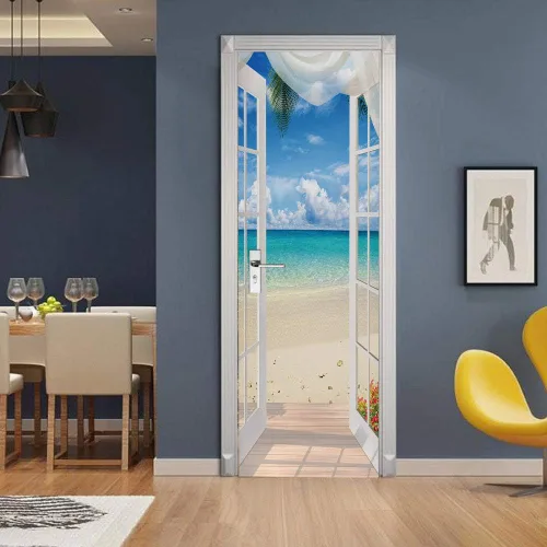 Vista 51 de Calcomanías 3D para puerta, murales para despegar y pegar, papel tapiz de caballo, calcomanías autoadhesivas extraíbles de PVC, impermeable, póster