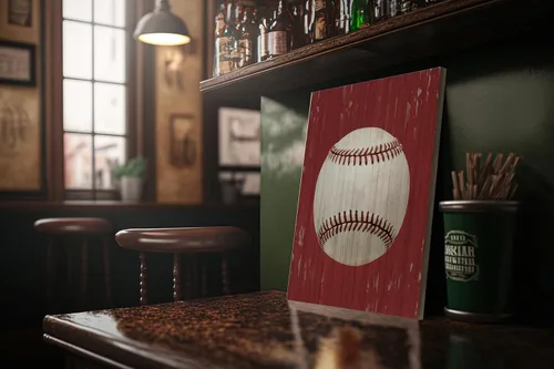 Vista 2 de Lienzo de béisbol retro de granja, impresiones artísticas para pared, letreros enmarcados para el hogar, niños, guardería, salas deportivas, jardín
