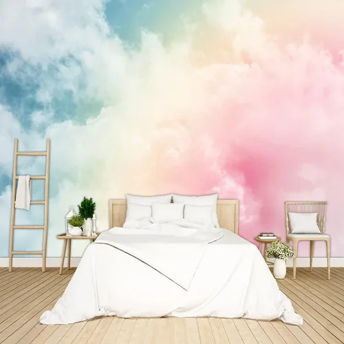 Vista 14 de Hermoso papel pintado de naturaleza verde con bosque grande, árbol gigante, paisajes de la jungla, murales de escenas de dormitorio, decoración