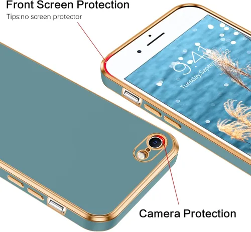 Vista 5 de VENINGO Funda para iPhone SE, iPhone 7/8, TPU suave y delgada con pulsera ajustable, resistente a los arañazos y a prueba de golpes, funda