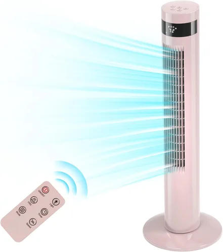 Vista 8 de Antarctic Star Ventilador de torre Ventilador oscilante de 85°, enfriamiento silencioso, temporizador de 12 horas, control remoto, sin aspas