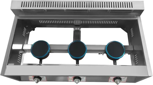 Vista 9 de Calentador de alimentos comercial, freidora de gas para encimera, calentador de sopa de alimentos, mesa de vapor con tapas para fiestas, catering