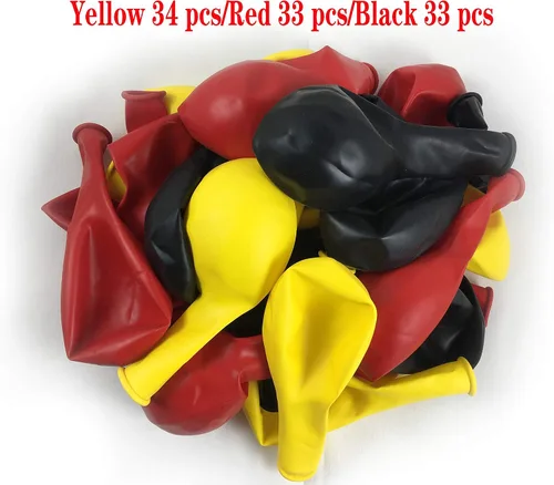 Vista 4 de KADBANER Globos rojos, amarillos y negros, paquete de 100 globos de látex de 12 pulgadas