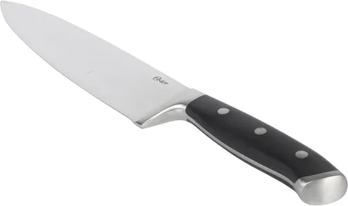 Vista 5 de Oster Ginley - Juego de 3 piezas de cubiertos de acero inoxidable de alto carbono con mango forjado triple remachado de ABS