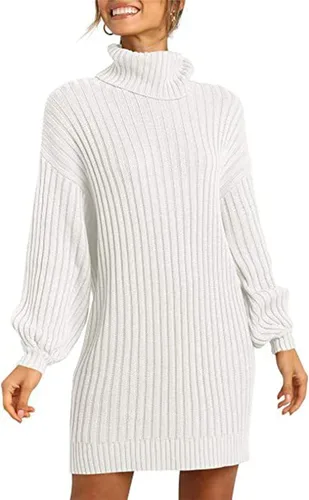 Vista 6 de Aumoo Vestidos largos de manga farol para mujer, vestido suéter de trabajo para mujer