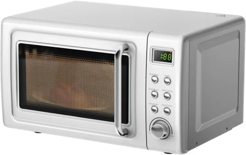 Vista 11 de LDAILY Horno de microondas pequeño retro de 0.7 pies cúbicos, microondas compacto de encimera de 700W con 5 niveles de potencia, menús de cocción