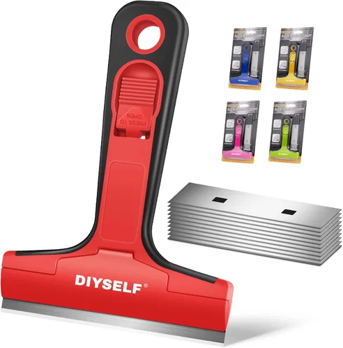 Vista 12 de DIYSELF Raspador de Cuchillas de Afeitar 12 Unidades Raspador de Vidrio Raspador de Horno para Limpieza Raspador de Afeitar para Pisos Raspador