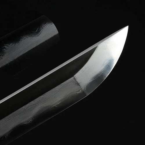 Vista 2 de Rare Boutique - Espada samurái japonesa hecha a mano de dragón dorado Tsuba, Katana real, arcilla templada, hoja afilada de acero plegado
