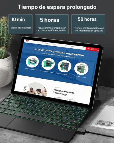Vista 8 de MoKo Teclado para Surface Go 4 2023/ Go 3 2021/ Go 2 2020 / Go 2018, negro