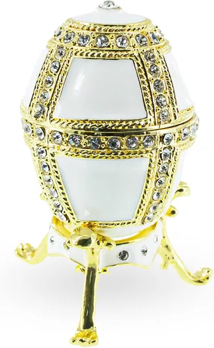 Vista 5 de BestPysanky 1890 Palacios Daneses Huevo de Pascua Imperial Real en Blanco