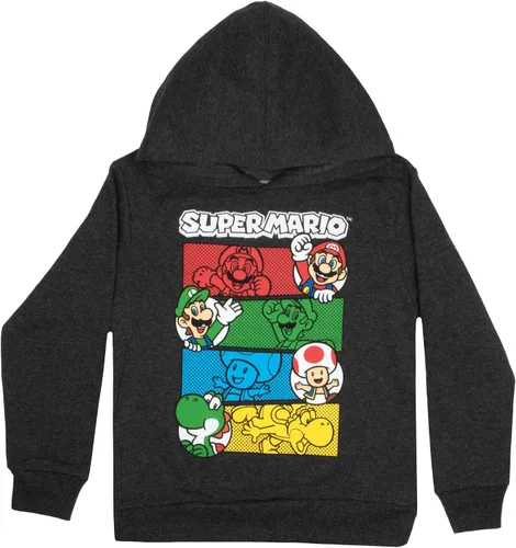 Vista 4 de Nintendo Super Mario - Paquete de 2 sudaderas con capucha y camiseta para niños Super Mario con capucha