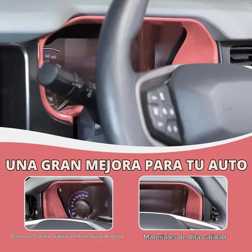 Vista 6 de RAZPOY Cubierta para tablero de instrumentos Bronco, cubierta de tablero de control central compatible con accesorios interiores Ford Bronco Rosa