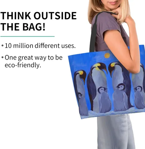 Vista 5 de Famame Canvas Tote Bag Large Women Casual Shoulder Bag Handbag Reusable Multipurpose Shopping Grocery Bag For Outdoors