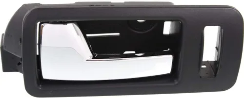 Vista 2 de Para Ford Mustang 2005-2014 Manija de puerta interior delantera, lado del conductor, bisel negro con palanca cromada Con orificio de bloqueo
