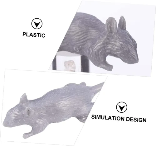 Vista 9 de Abaodam 10pcs Halloween Simulation Mouse Prank Realistic Soft Mice for Decor Creepy Party Props Funny Trick for Halloween Festivities Grey