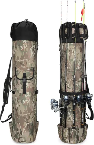 Vista 12 de Transportador de caña de pescar – Bolsa organizadora de carrete de caña de pescar para equipo, viajes, regalos para hombres, familia