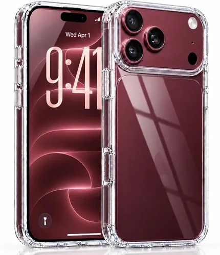 Vista 17 de JJGoo - Funda compatible con iPhone 17 Pro, funda transparente a prueba de golpes, funda protectora delgada con parte trasera de policarbonato duro